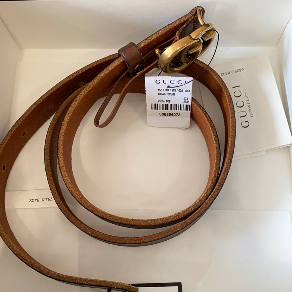 Gucci Leather Thin Belt NEVER WORN